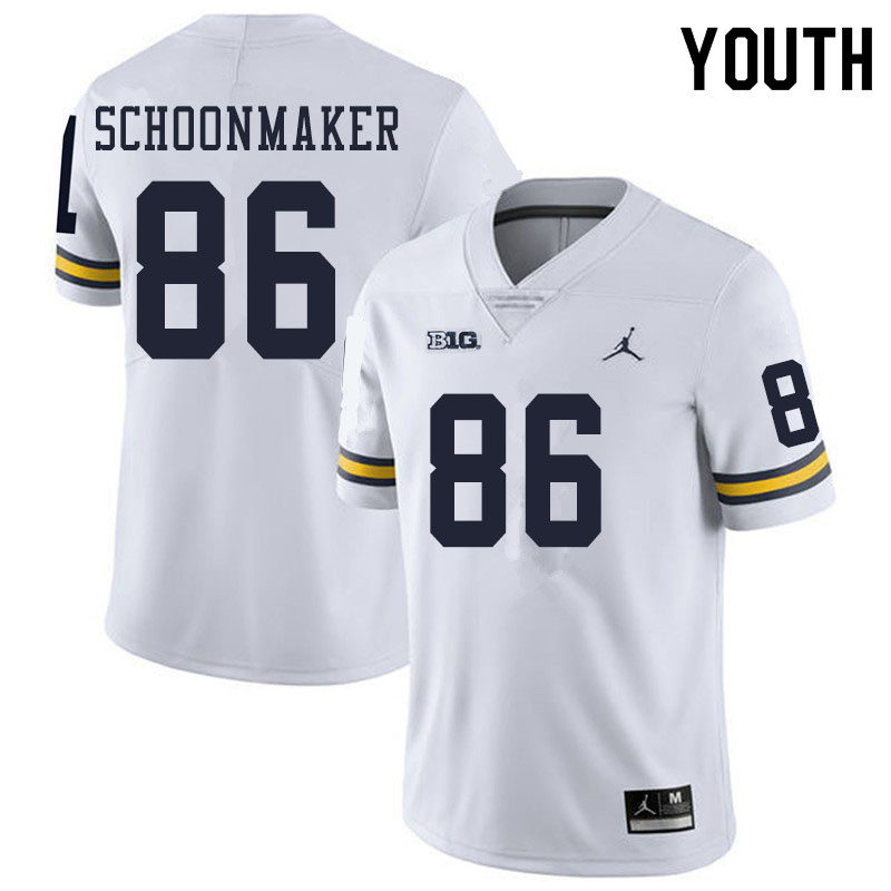 Youth #86 Luke Schoonmaker Michigan Wolverines College Football Jerseys Sale-White
